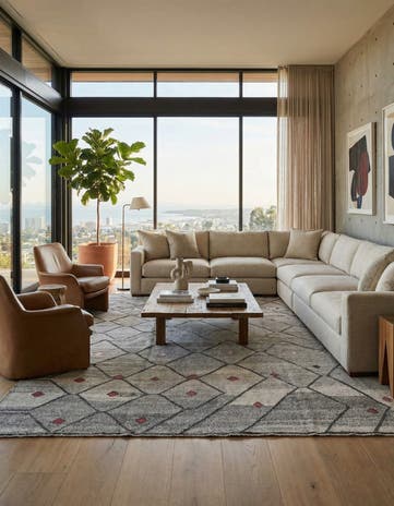 9' 1 x 12' Hand Woven Kilim Modern Wool Rug