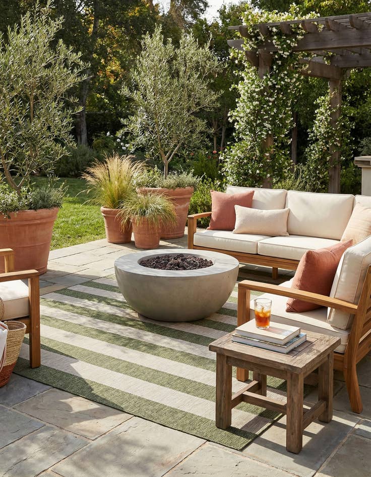 Detail image of  10' x 13'  Washable Ribbon Indoor / Outdoor Rug