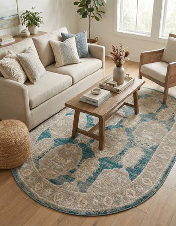 Blue Lola Oval Rug