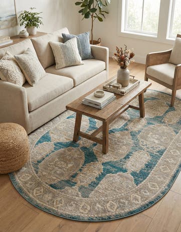 Blue Lola Oval Rug