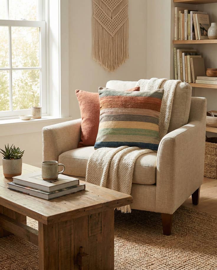 Detail image of 2' 2 x 2' 5 Hand Woven Pillow Wool Square Rug