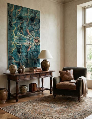 4' x 6' 6 Hand Knotted Ultra Vintage Persian Wool Rug