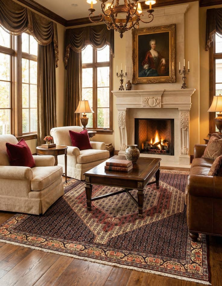 Detail image of 6' 10 x 9' 2 Senneh Wool Rug