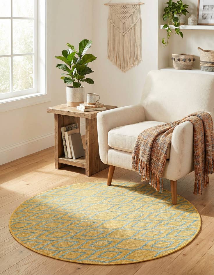 Detail image of 3' x 3'  Washable Jill Zarin Turks and Caicos Indoor / Outdoor Round Rug