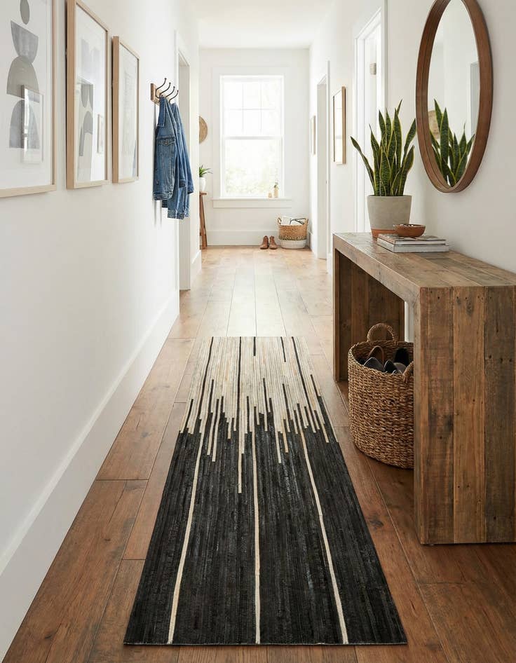 Detail image of 2' 2 x 8' Cowhide Leather Runner Rug