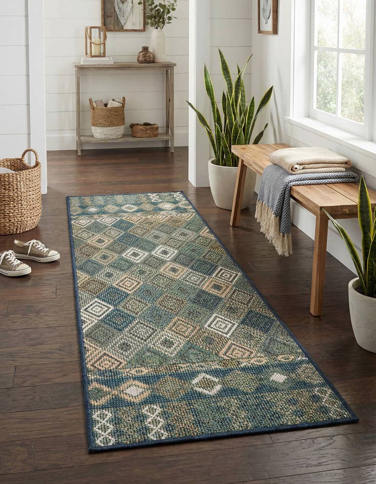 Detail image of 2' x 6'  Washable Baja Indoor / Outdoor Runner Rug