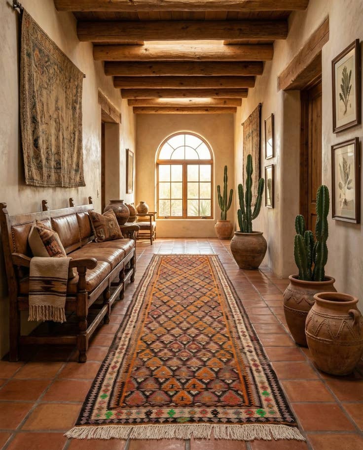 Detail image of 3' 5 x 12' 5 Hand Woven Kilim Fars Wool Runner Rug