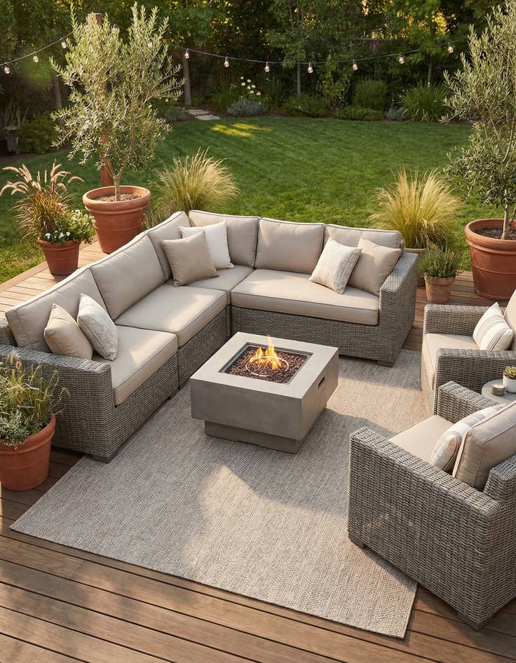 Detail image of  9' x 12'  Washable Solid Indoor / Outdoor Rug