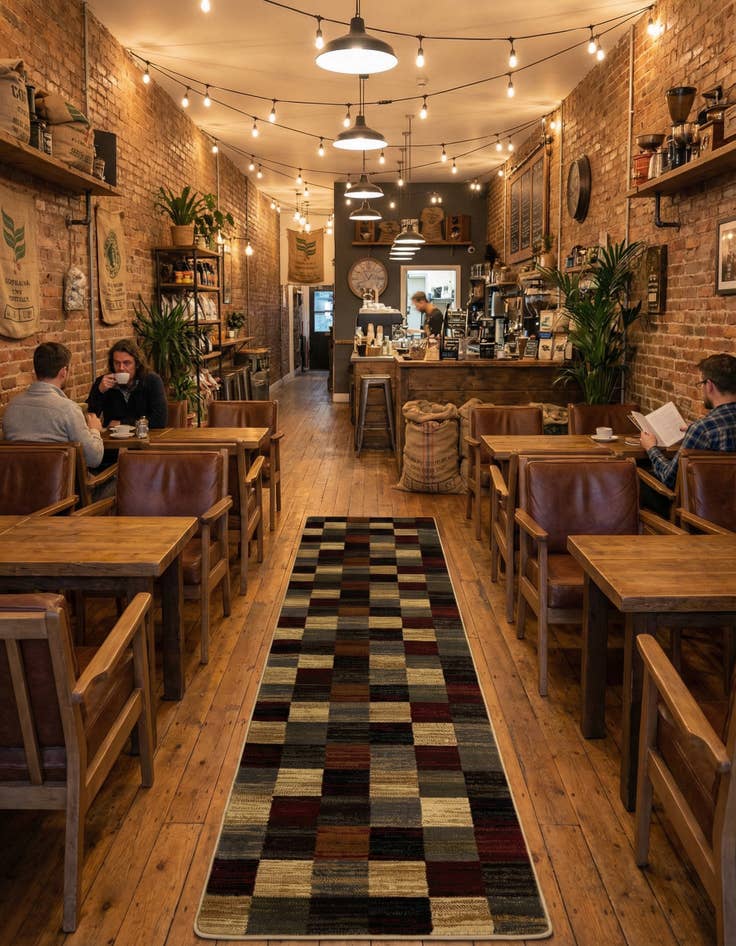 Detail image of 2' 7 x 10' Coffee Shop Runner Rug