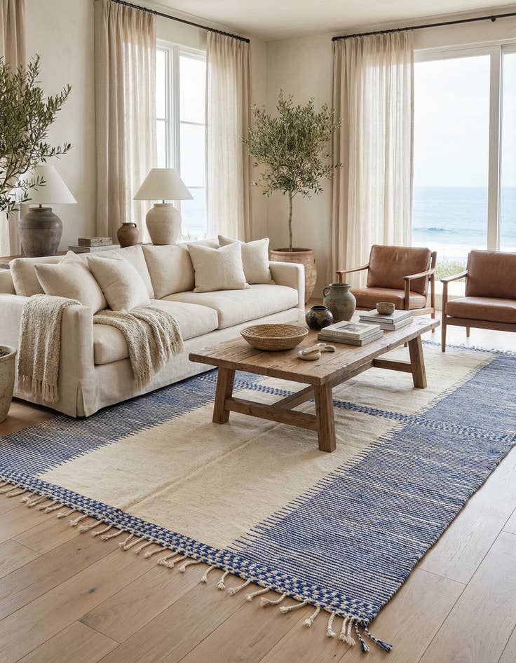 Detail image of 7' 2 x 11'  Hand Knotted Moroccan Wool Rug