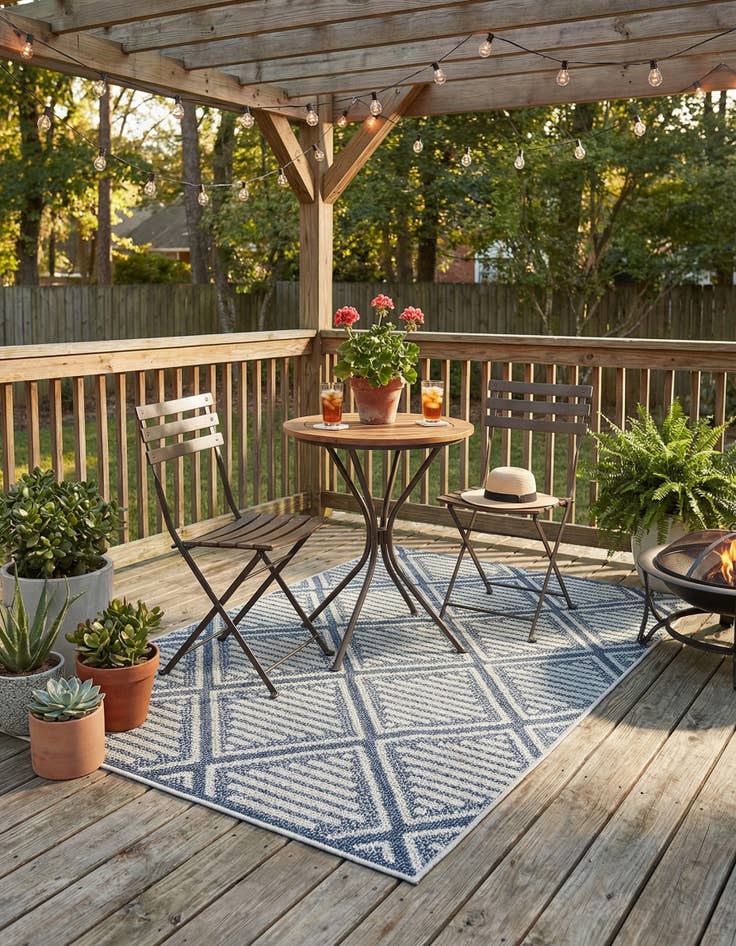 Detail image of 4' x 6'  Washable Trellis Indoor / Outdoor Rug
