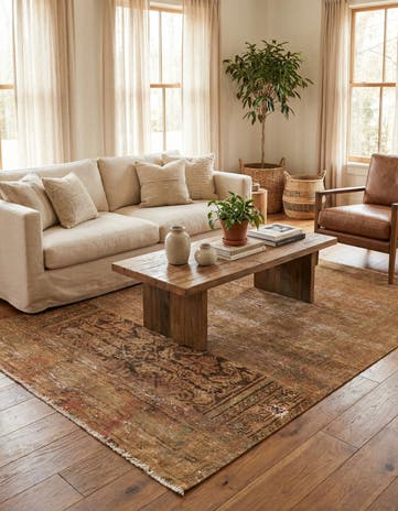 4' 2 x 6' 10 Hand Knotted Ultra Vintage Persian Wool Rug