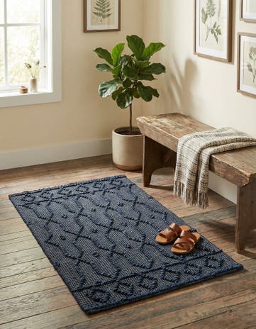 Navy Blue Hand Woven Larsa Jute Rug