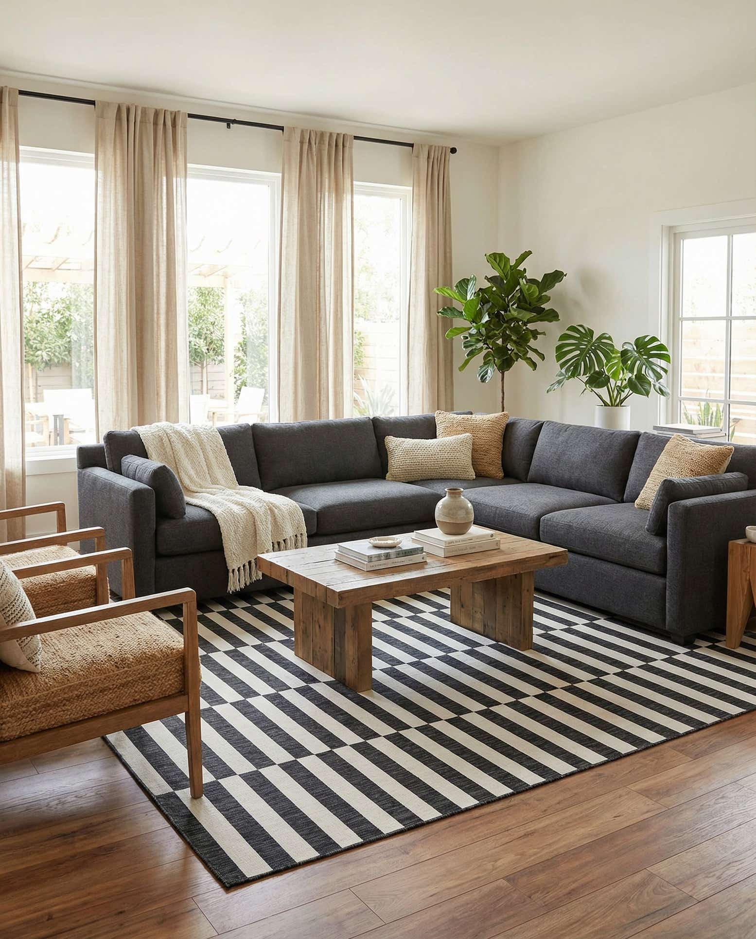 9' x 12' Easy-Clean Ribbon Indoor / Outdoor Rug