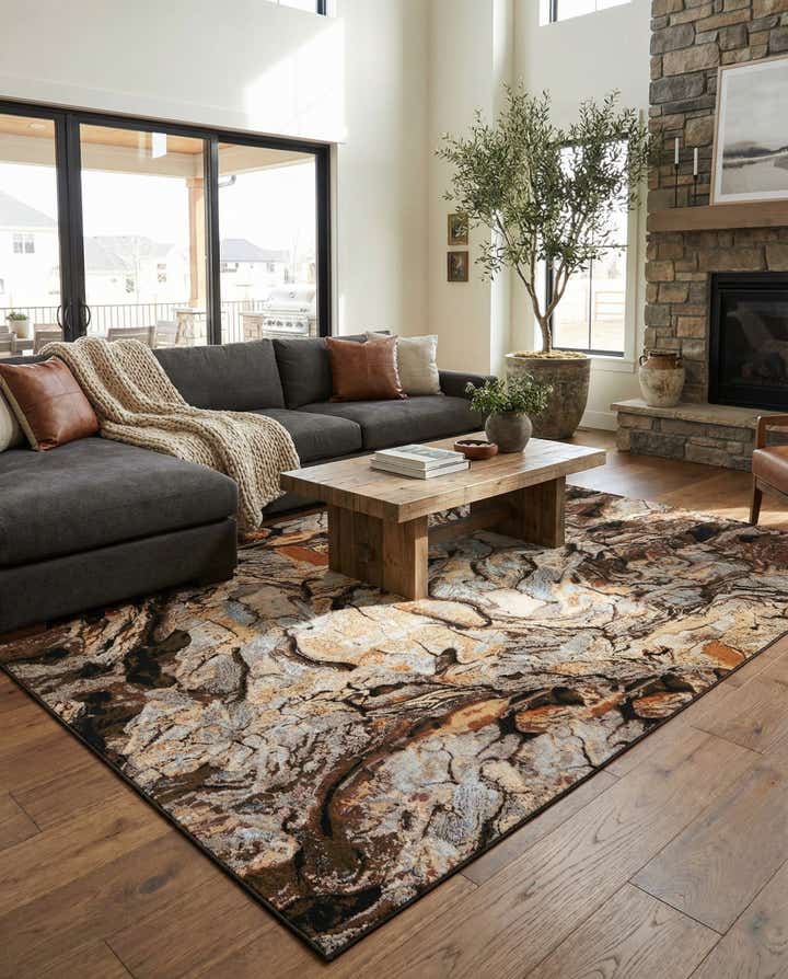 10' x 14' Easy-Clean Modern Indoor / Outdoor Rug