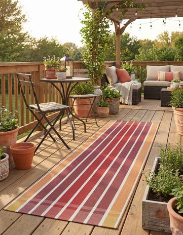 2' 7 x 10' Easy-Clean Ribbon Indoor / Outdoor Runner Rug