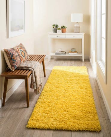  2' x 6' 5 Solid Shag Runner Rug