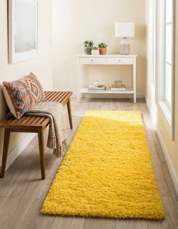2' x 6' 5 Solid Shag Runner Rug