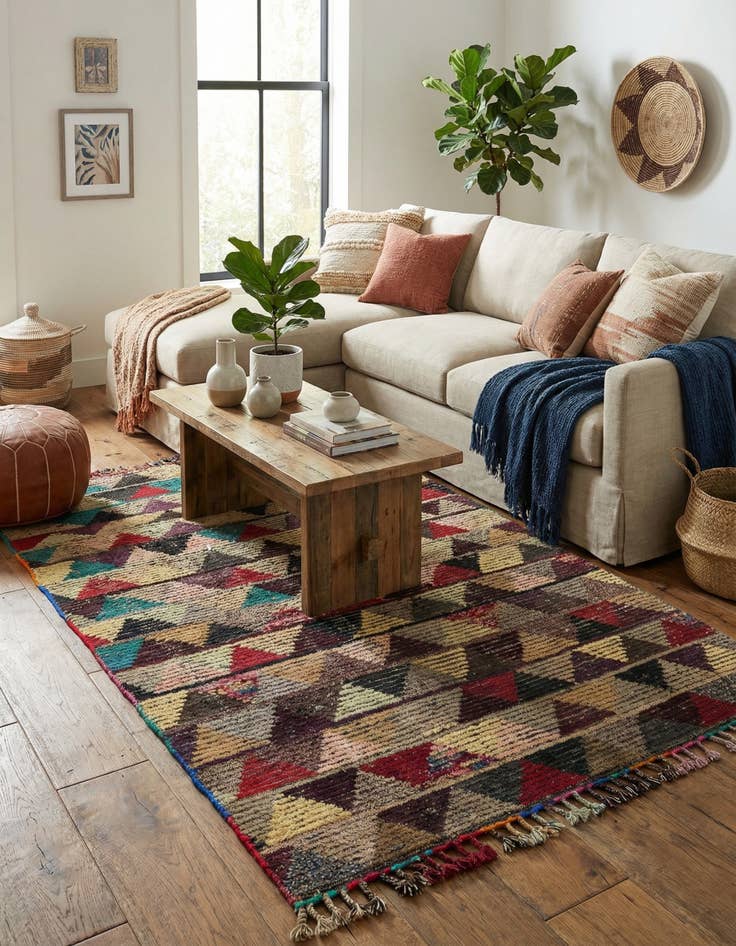 Detail image of 5' x 8' 5  Hand Knotted Moroccan Wool Rug