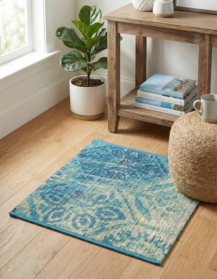 Detail image of  1' 4 x 1' 4  Washable Coastal Indoor / Outdoor Sample Rug
