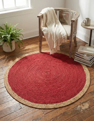 3' 3 x 3' 3 Handmade Braided Jute Round Rug