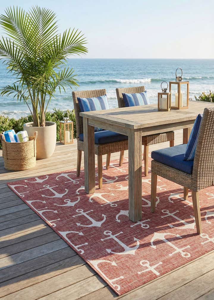 6' x 9' Easy-Clean Coastal Indoor / Outdoor Rug
