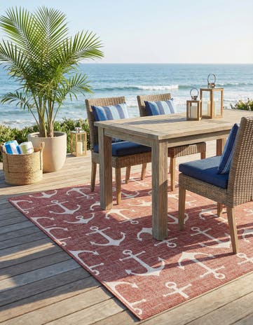 6' x 9' Easy-Clean Coastal Indoor / Outdoor Rug