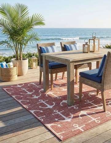 6' x 9' Easy-Clean Coastal Indoor / Outdoor Rug