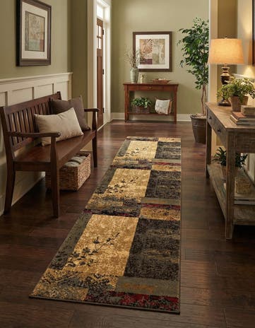 Beige Coffee Shop Runner Rug