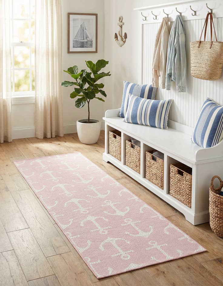 Detail image of 2' x 6'  Washable Coastal Indoor / Outdoor Runner Rug