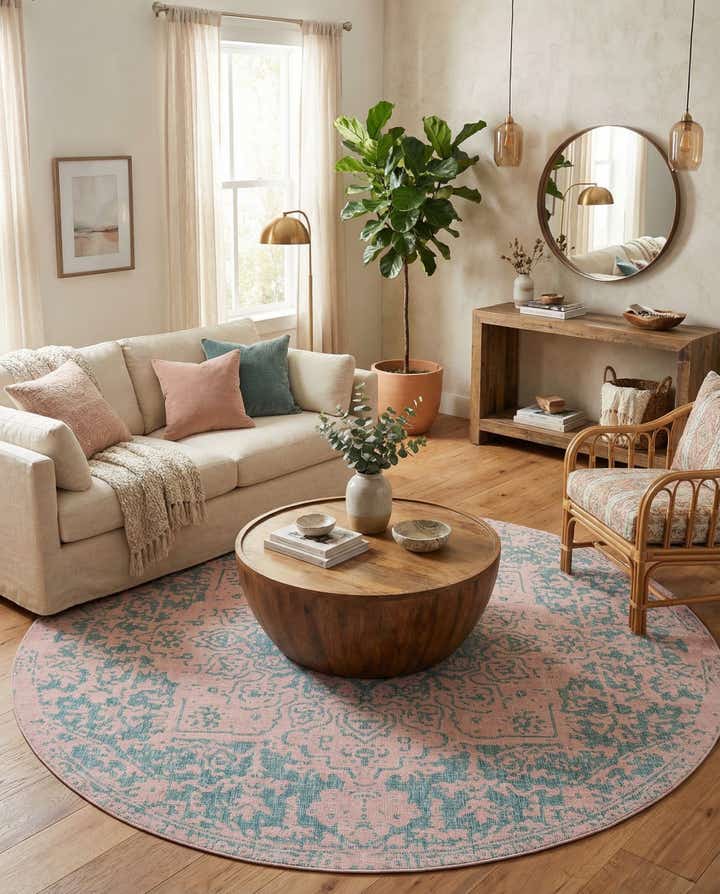 10' 8 x 10' 8 Easy-Clean Jill Zarin Dubai Indoor / Outdoor Round Rug