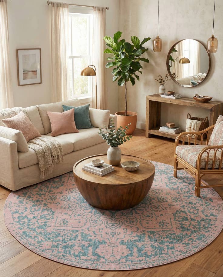 Detail image of 10' 8 x 10' 8 Easy-Clean Jill Zarin Dubai Indoor / Outdoor Round Rug