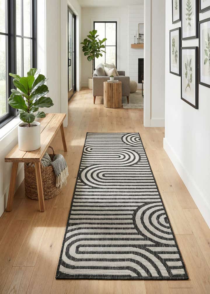 2' x 5' 3 Easy-Clean Modern Indoor / Outdoor Runner Rug