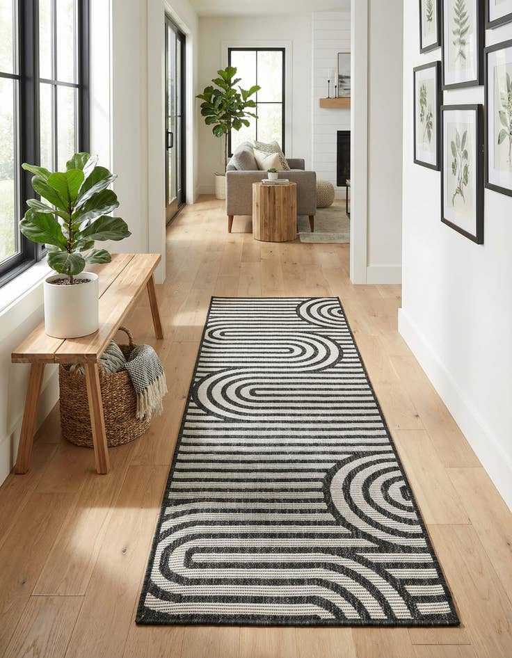 Detail image of  2' x 5' 3  Washable Modern Indoor / Outdoor Runner Rug