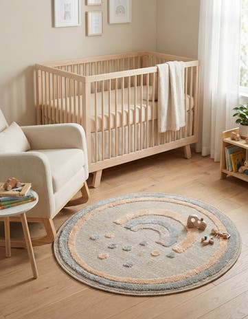 3' x 3' Whimsy Kids Round Rug