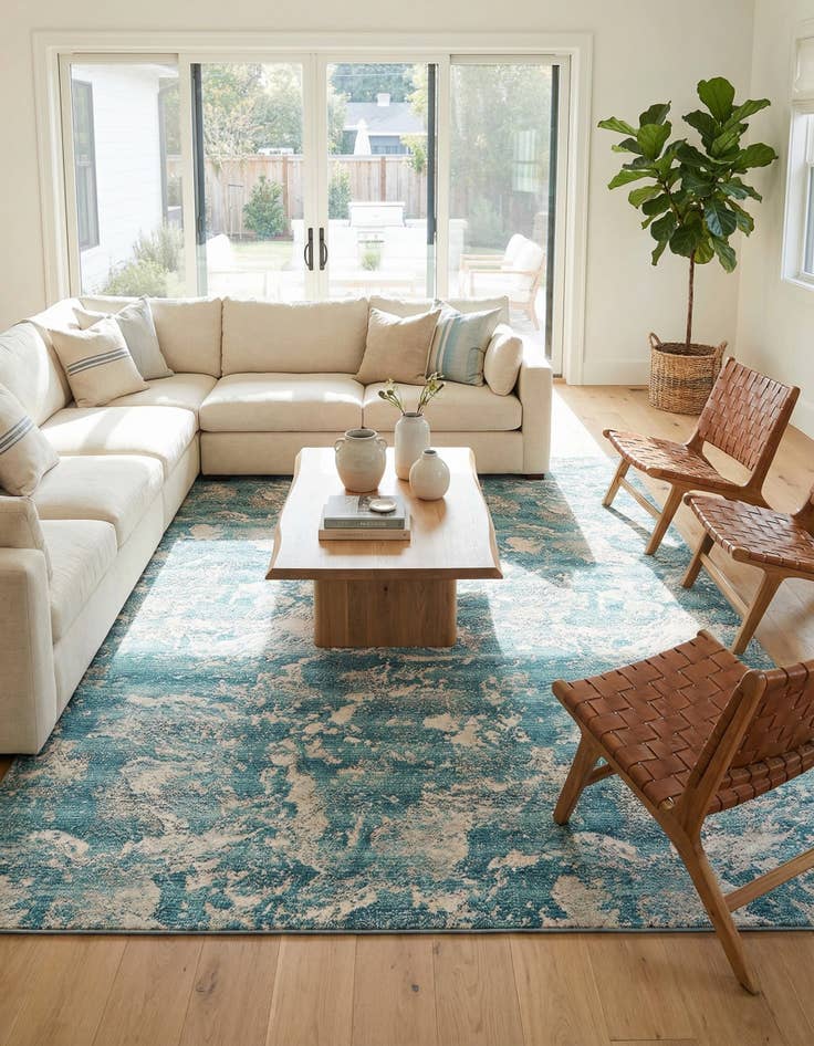 Detail image of 10' x 14'  Washable Modern Indoor / Outdoor Rug