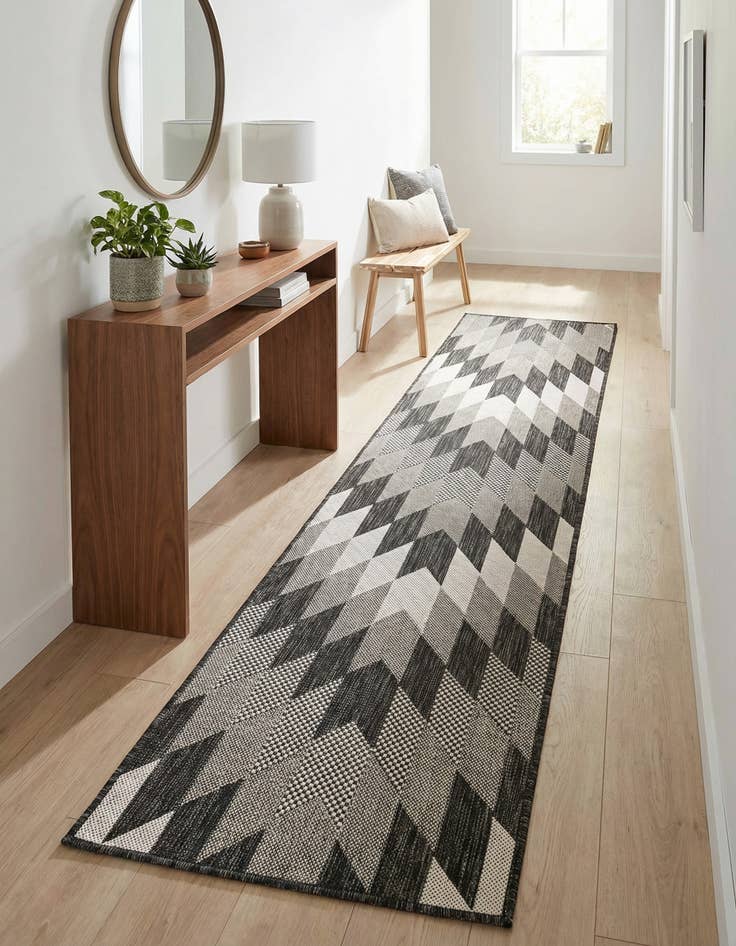 Detail image of 2' x 8'  Washable Modern Indoor / Outdoor Runner Rug