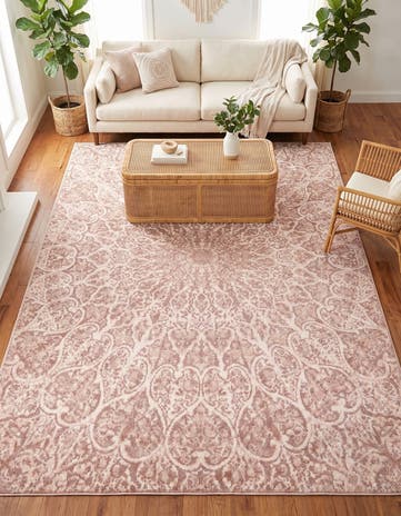 Rose Pink and Ivory Monte Carlo Rug