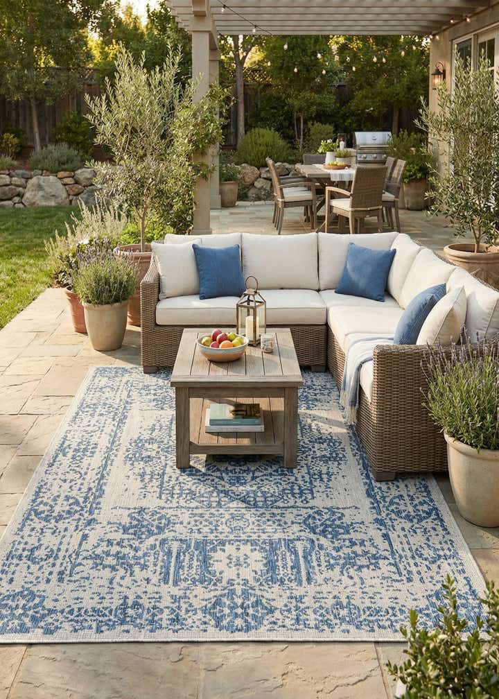 10' x 13' Easy-Clean Traditional Indoor / Outdoor Rug