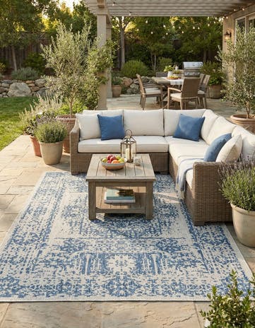 10' x 13' Easy-Clean Traditional Indoor / Outdoor Rug