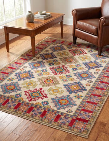 155cm x 210cm anudado a mano Kazak Alfombra