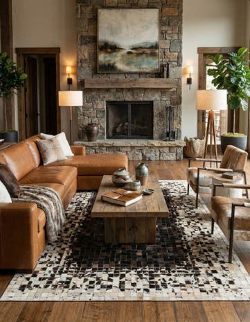 5' x 7' 10 Cowhide Stocks Rug