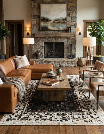 5' x 7' 10 Cowhide Stocks Rug