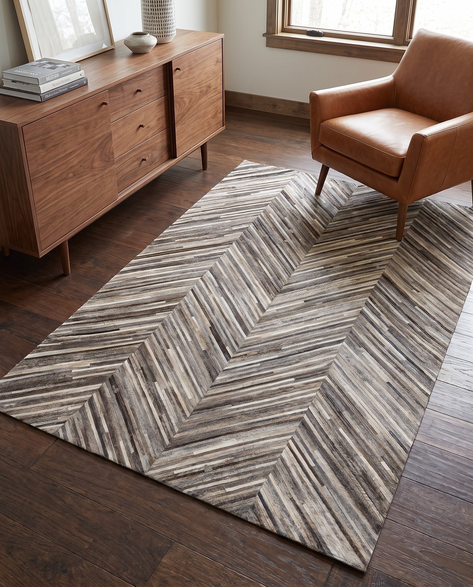 4' 1 x 6' 2 Cowhide - Patchwork Rug