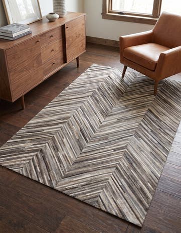 4' 1 x 6' 2 Cowhide - Patchwork Rug
