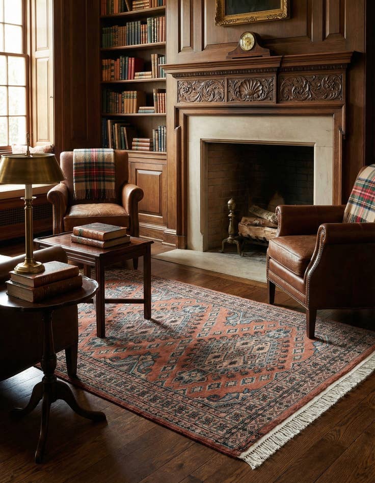 Detail image of  3' 2 x 5' 4  Hand Knotted Bokhara Oriental Wool Rug