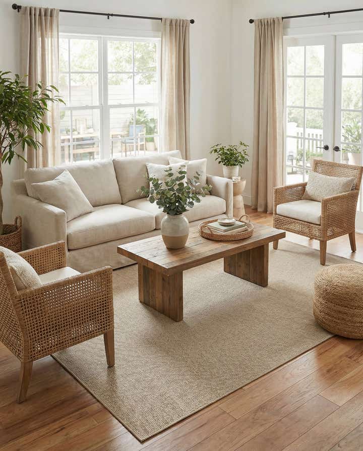 6' x 9' Easy-Clean Solid Indoor / Outdoor Rug