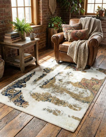 3' 5 x 4' 5 Hand Knotted Ultra Vintage Persian Wool Rug