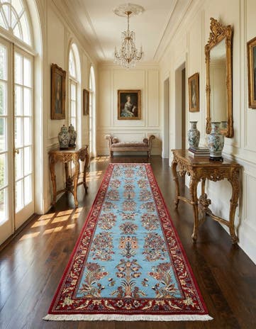 2' 7 x 12' 11 Hand Knotted Qom Persian Runner Rug