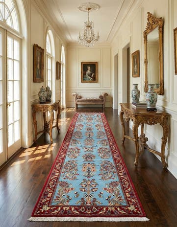 2' 7 x 12' 11 Hand Knotted Qom Persian Runner Rug